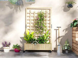 Wooden Trellis Planter, Raised Garden Bed with Wheels, to Climb and Grow Vegetables, Herbs and T3398P313611