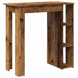 ZNTS Bar Table with Shelf Old Wood 102x50x103.5 cm Engineered Wood 856760