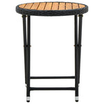 Tea Table Black 60 cm Poly Rattan and Solid Acacia Wood 316509