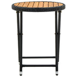 Tea Table Black 60 cm Poly Rattan and Solid Acacia Wood 316509
