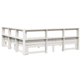 Bookcase Bed without Mattress White 200x200 cm Solid Wood Pine 3324371