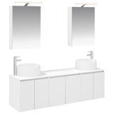 Bathroom Cabinet Set 5 pcs White Engineered Wood 3406511