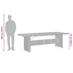 ZNTS 11 Piece Garden Dining Set with Cushions Grey Poly Rattan 3277615