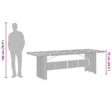 ZNTS 11 Piece Garden Dining Set with Cushions Grey Poly Rattan 3277615
