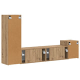 TV Cabinet Set Wall-mounted 4 pcs Artisan Oak Engineered Wood 3409005