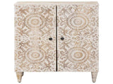 Storage Sideboard White 60 x 33.5 x 75 cm Solid Mango Wood 4018370