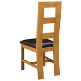 Dining Chair 2 pcs Solid Oak Wood Black 45 x 51 x 105 cm 42039166