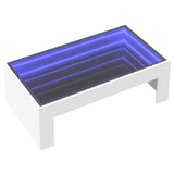 ZNTS Coffee Table with Infinity LED White 90x50x30 cm 847616