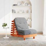 Futon Sofa Bed with Mattress Wax Brown 70x206x11 cm Solid Wood Pine 846753