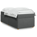Box Spring Bed with Mattress Dark Grey 90x200 cm Fabric 3285346
