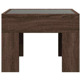 Coffee Table with Infinity LED Brown Oak 40x40x30 cm 847601