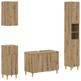 4 Piece Bathroom Cabinet Set DELFT Artisan Oak Engineered Wood 3417953