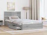 Bed Frame with Drawer Grey Sonoma 100 x 200 cm Engineered Wood 3411346