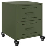 Bedside Cabinets 2 pcs Olive Green 36x39x43.5 cm Steel 846635