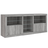 Sideboard with LED Lights Grey Sonoma 181.5x37x67 cm 3209042