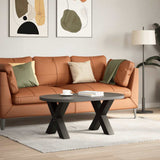 Coffee Table Legs X-Shaped 2 pcs Black 50x cm Steel 4012956