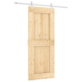 Sliding Door with Hardware Set 85x210 cm Solid Wood Pine 3203167