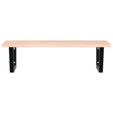 Basin Shelf Wall Mounted Steel and Solid Wood Oak 3302599
