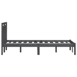 3100611 Bed Frame without Mattress Grey Solid Wood 200x200 cm