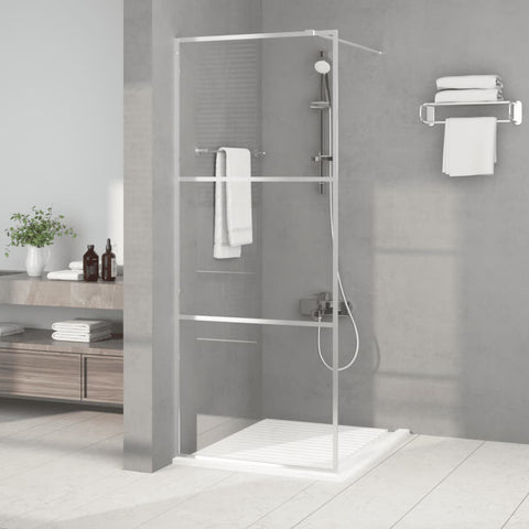 ZNTS Walk-in Shower Wall Silver 80x195 cm Clear ESG Glass 152115