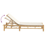 Sun Lounger with Cushions 55x199x30 cm Bamboo 4108226