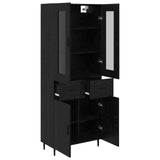 Highboard with Drawer 2 pcs Black Oak Engineered Wood 3416249