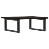 Basin Shelf Wall Mounted Steel and Solid Wood Oak 3302617