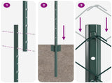 Chainlink Fence with Post 10 x 1 m PVC-Coated Steel Green Mesh 3336240