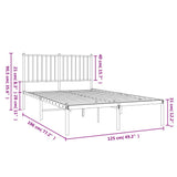 Metal Bed Frame without Mattress with Headboard White 120x200cm 350929