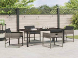 Garden Dining Set 5 pcs Grey Poly Rattan 3380723
