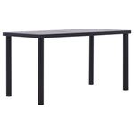 ZNTS Dining Table Black and Concrete Grey 140x70x75 cm MDF 281858