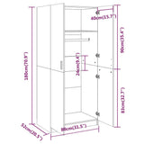 Wardrobe Smoked Oak 80x50x180 cm Engineered Wood 815351