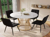 White with Metal Leg , Kitchen Table, Sturdy Metal Frame, Modern Marble or Dining Tables, N639P264555O