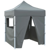 Professional Folding Party Tent with 4 Sidewalls 2x2 m Steel Anthracite 48885