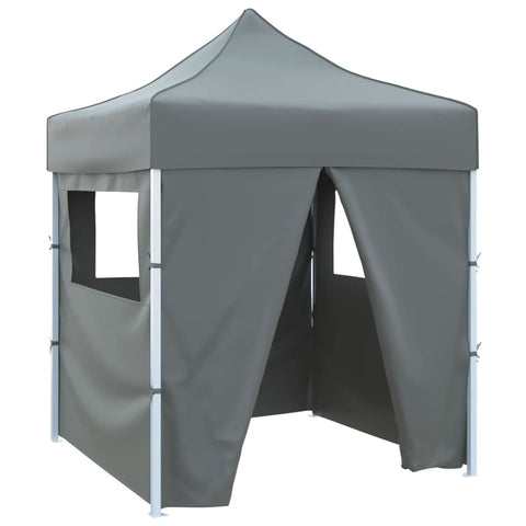 Professional Folding Party Tent with 4 Sidewalls 2x2 m Steel Anthracite 48885