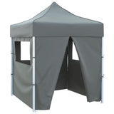 Professional Folding Party Tent with 4 Sidewalls 2x2 m Steel Anthracite 48885