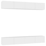 ZNTS TV Cabinets 4 pcs White 100x30x30 cm Engineered Wood 3074452