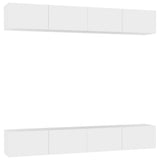 ZNTS TV Cabinets 4 pcs White 100x30x30 cm Engineered Wood 3074452