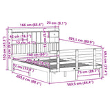 Bookcase Bed without Mattress White 160x200 cm Solid Wood Pine 3322801