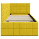 Corner Bed Frame with Headboard Yellow 80 cm x 200 cm Velvet 42016374