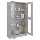 Vitrine Cabinet Concrete Grey 82.5x30.5x150 cm Engineered Wood 802763