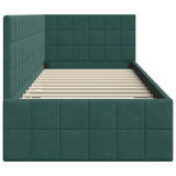 Corner Bed Frame Dark Green 80 cm x 200 cm Velvet 42016370