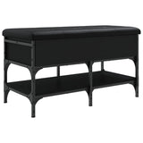 Shoe Bench Black 82x42x45 cm Engineered Wood 835192