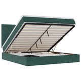 Ottoman Bed with Mattresses Dark Green 160x200cm Velvet 3313484