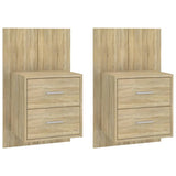 810996 Wall-mounted Bedside Cabinets 2 pcs Sonoma Oak