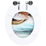 143924 WC Toilet Seat with Soft Close Lid MDF Muschel Design