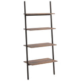 4-Tier Leaning Shelf Dark Brown and Black 64x34x150.5 cm 336374