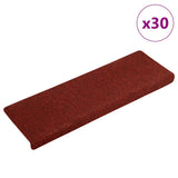 Stair Mats Self-adhesive 30 pcs 65x21x4 cm Bordeaux Red Rectangular Edge 3365695