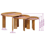Nesting Coffee Tables 3 pcs Brown Solid Mango Wood 4104654