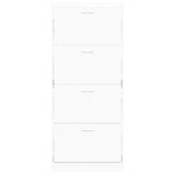 Shoe Cabinet White 63x24x147 cm Engineered Wood 342542